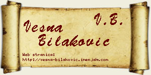 Vesna Bilaković vizit kartica